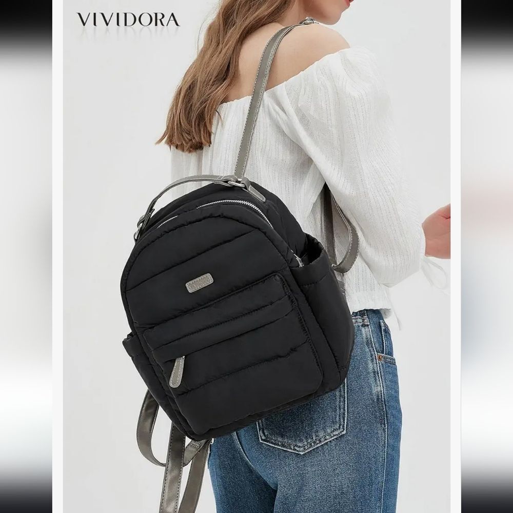 Vividora Stylish Black Backpack for Women